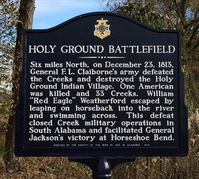 The Holy Ground Battle Field Historic Marker In Alabama