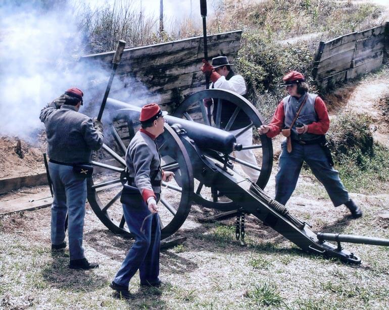 Reenactment of the Battle of Fort Blakeley in Alabama