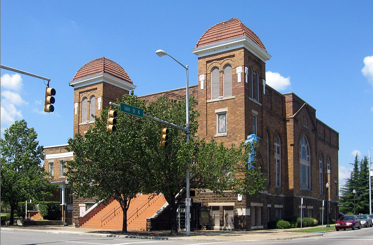 The front of the 16th Street Baptist Church In Birmingham Alabama