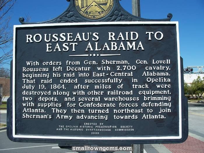 Rousseaus Raid Historic Marker In Opelika Alabama
