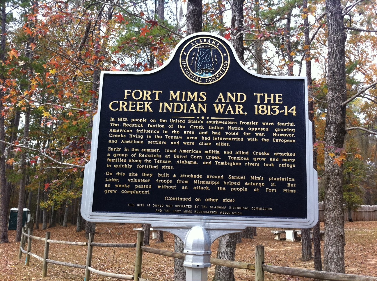 The Fort Mims Historical Marker