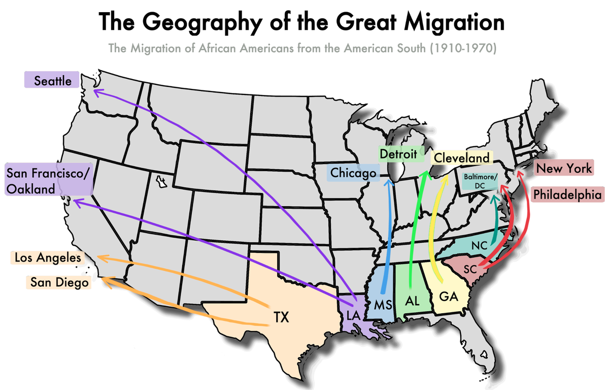 Map of The Great Migration
