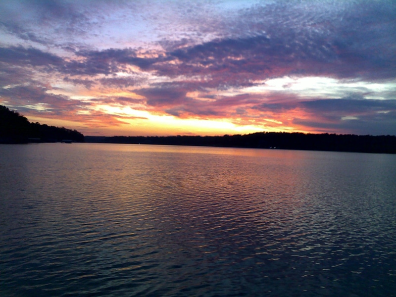 Sunset at Lewis Smith Dam and Lake