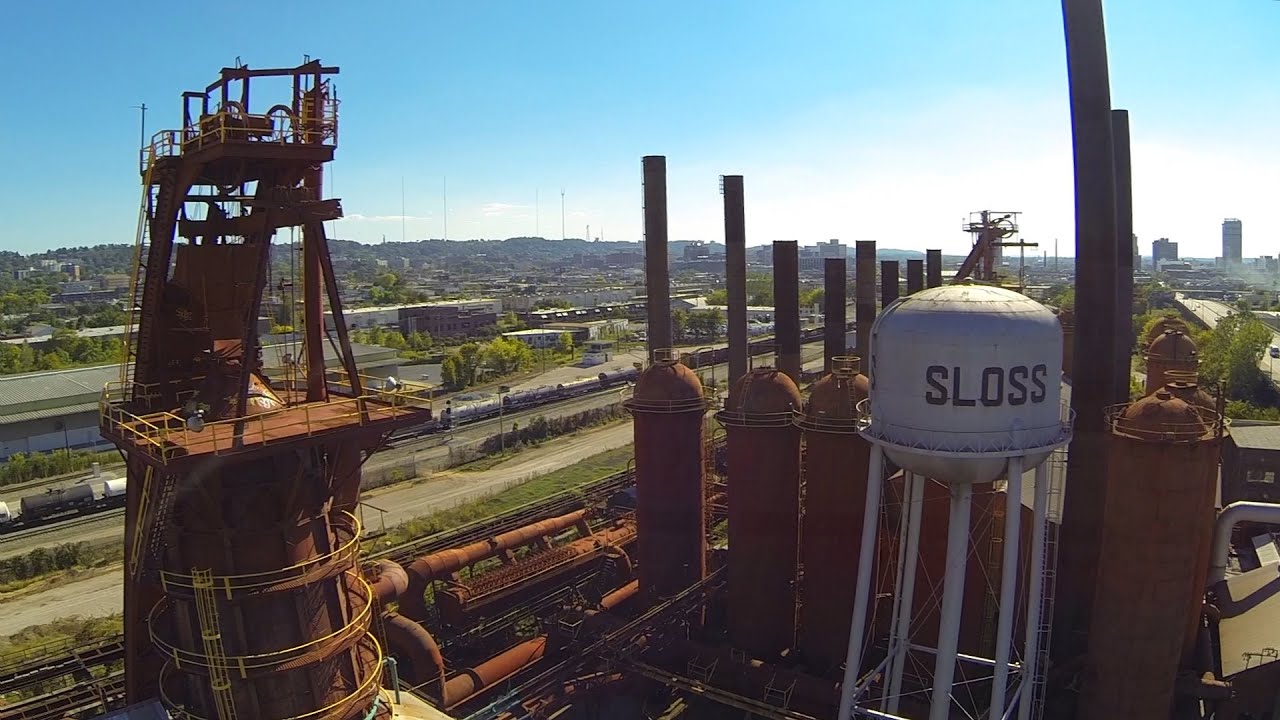 Railroads in the Background at the Sloss Plant