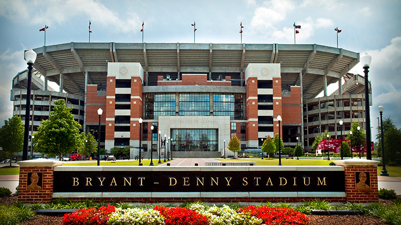 The entrance to Bryant-Denny Stadium