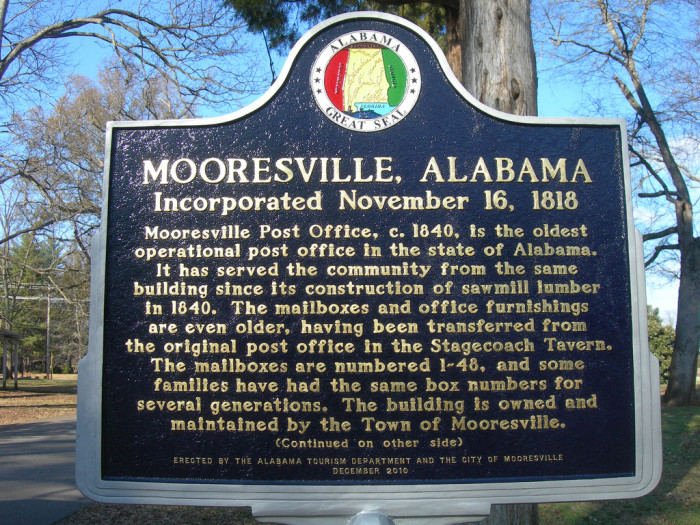 The Moorseville Alabama Entrance Sign