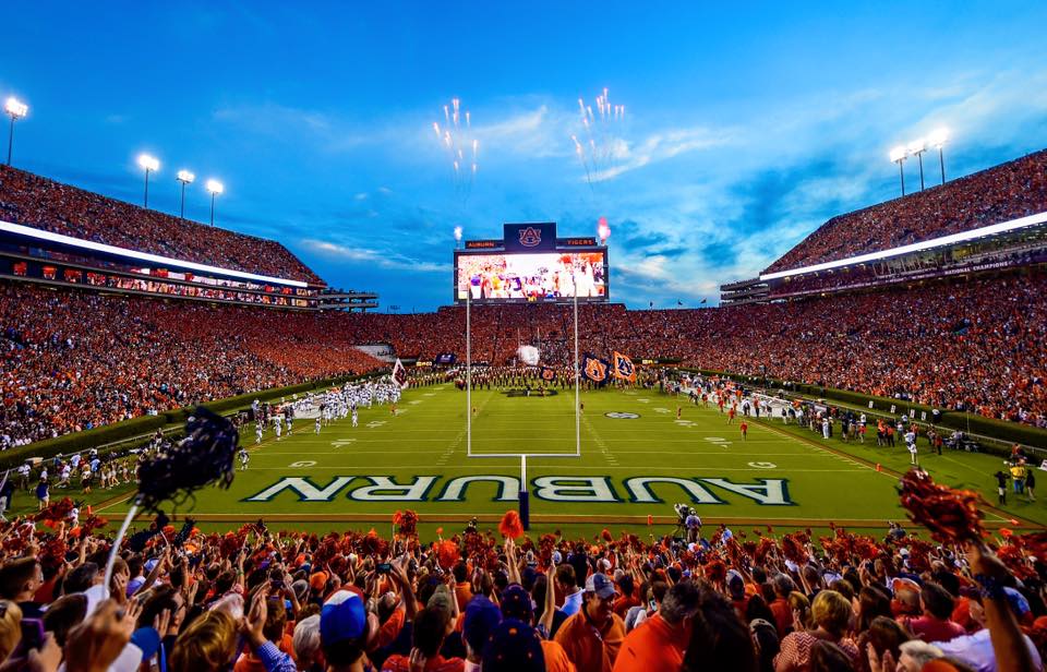 Jordan Hare Stadium is the home of the Auburn Tiger’s football team and has a very long and interesting history. 