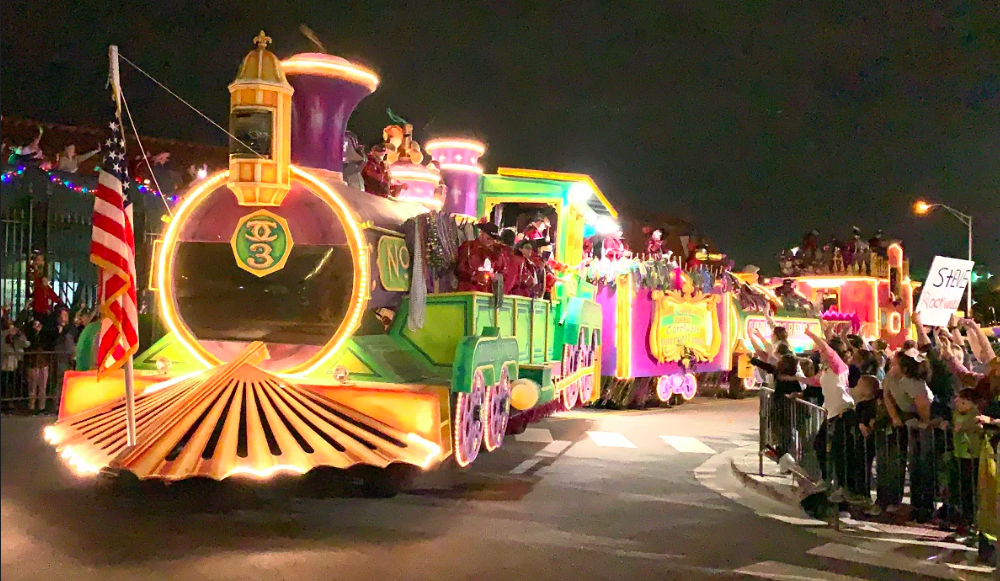 Train at the Mobile Mardi Gras